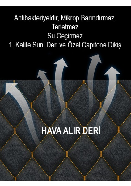 Siyah Sarı Kumaş ve Deri Kaplama 2'li Koltuk Minderi, Şık ve Konforlu Seçenek