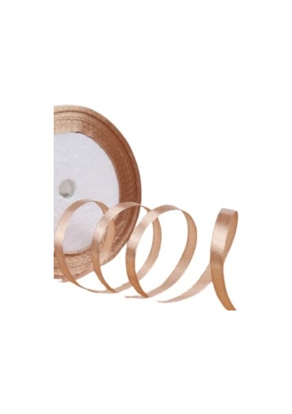 Saten Kurdele 2 cm 10 Metre Açık Kahverengi