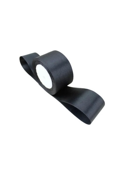 Saten Kurdele 6 cm Siyah 10 Metre