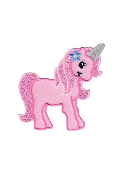 Aplike Ütü Ile Yapışan Unicorn Pembe Arma 4x4 cm