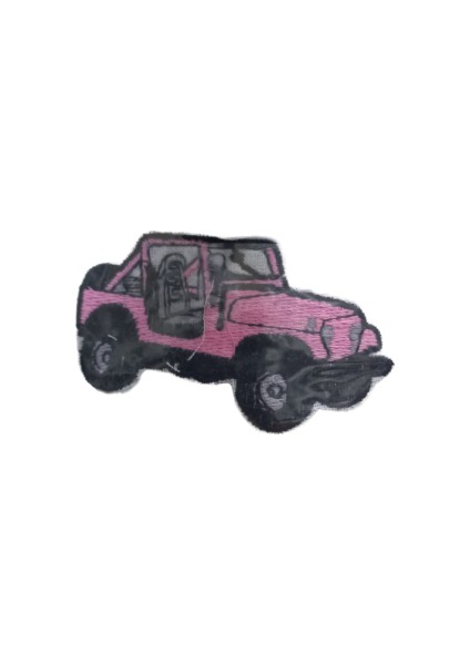 Aplike Ütü Ile Yapışan Jeep Pembe Arma 2,5x3 cm