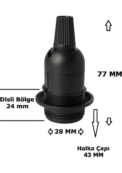 E14 Duylu 3 Metre Yerpuarlı (Aç Kapat Anahtar) Fişli Seyyar (2x0,50) (Siyah) fiyatları