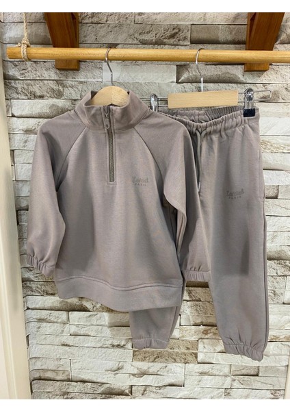 Lacıel Parıs Dik Yaka Kabartma Logolu Çocuk Takım