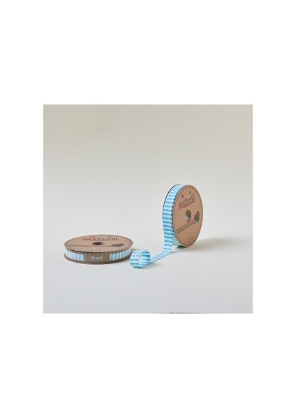 Biye Kalın Çizgili Katlı F09 Turkuaz 2 cm 25 Metre %65 Koton %35 Polyester