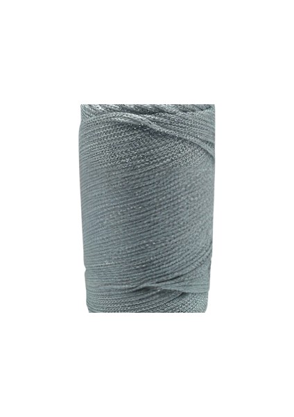 Makrome İpi 3 mm Polyester Gri Simli