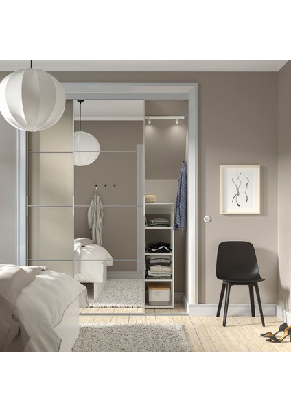 Gömme Dolap Için Sürgü Kapak, Alüminyum Aynalı Cam-Çift Taraflı Bej, 177X240 cm fiyatları