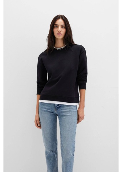 Bisiklet Yaka Siyah Sweatshirt 1S10435-900