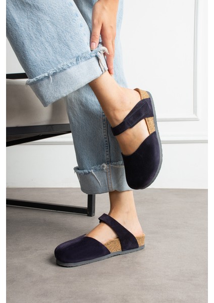 Lugano Hakiki Deri Mantar Taban Ortopedik Terlik modelleri