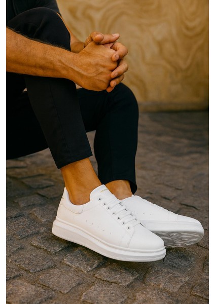 Erkek Kadın Unisex Bağcıklı Deri Yüksek Tabanlı Rahat Günlük Spor Ayakkabı Sneaker modelleri