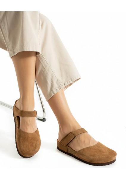 Lugano Hakiki Deri Mantar Taban Ortopedik Terlik