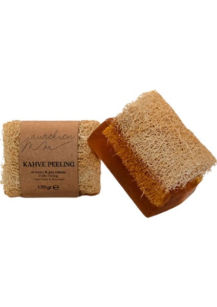 Kahve Peeling Doğal Kabak Lifli Sabun 130 G | El-Yüz-Vücut, Günlük Bakım
