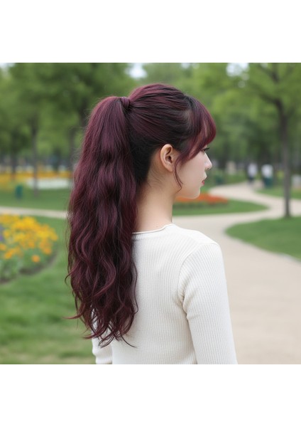 Bağlamalı Dalgalı At Kuyruğu - Koyu Kızıl