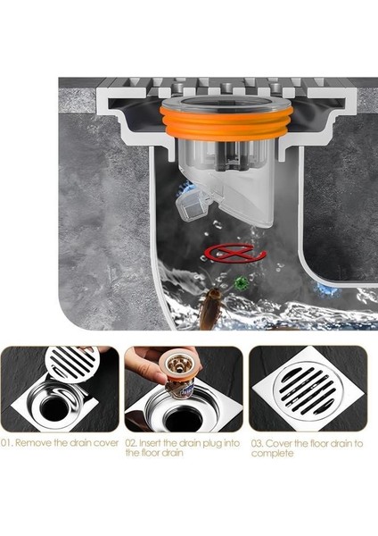 3.2x4.5 cm Koku Giderici Lavabo Tıkacı Banyo Küvet Süzgeci Gider Tıkanma Önleyici Çekvalfli Adaptör