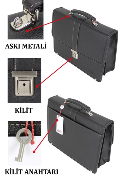 Siyah Vintage Klasik Tarz A4 Kağıt Uyumlu Evrak Çantası indirimleri
