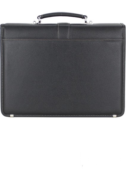 Siyah Vintage Klasik Tarz A4 Kağıt Uyumlu Evrak Çantası