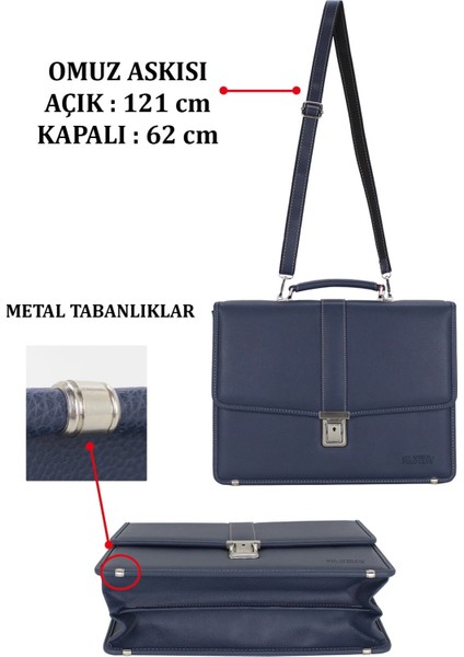 Lacivert Vintage Klasik Tarz A4 Kağıt Uyumlu Evrak Çantası indirimleri
