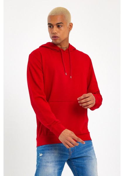 Süperlife Erkek Kapşonlu Regular Fit Ince Sweatshirt Spr 20K55