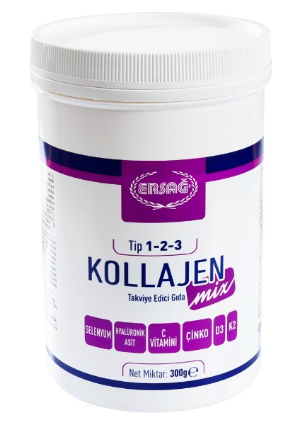 Kollajen Mix (Tip 1-2-3) 300 gr Orijinal Helal Organik - Sabunluk Hediyemiz 2066-06 modelleri