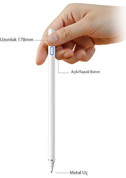 Honor Pad X9 / X8 / X8 Pro Uyumlu Dokunmatik Tablet Yazı Çizim ve Tasarım Kalemi Stylus Pen modelleri