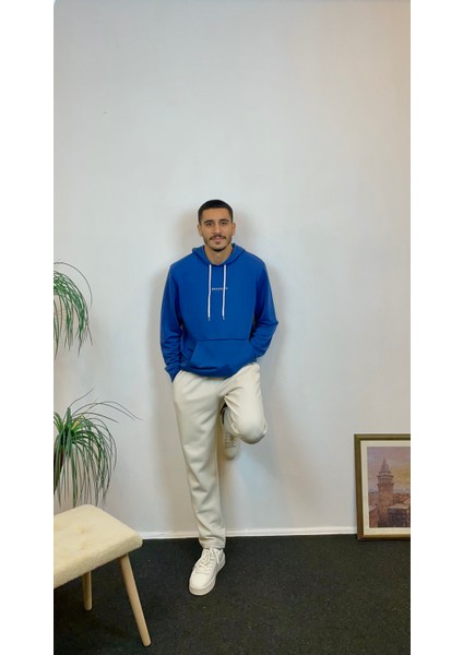 Süperlife Erkek Kapşonlu Regular Fit Brooklyn Baskılı Ince Sweatshirt SPR22SW161