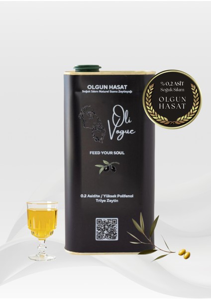 Oversize Premium Naturel Sızma Soğuk Sıkım Zeytinyağı (5 Litre)