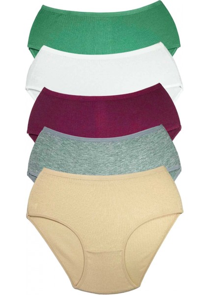 5 Adet Kadın Yüksek Bel Ribana Bato Külot S045