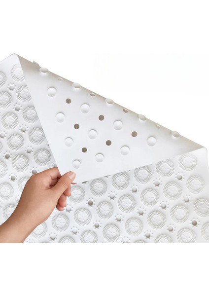 2 Adet Kare Masajlı Vantuzlu Silikon Banyo & Duş Kaydırmazı & Küvet Paspası 54X54 cm M-150 fırsatları
