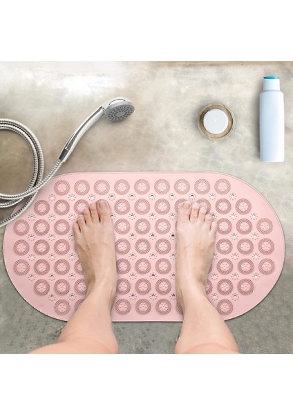 2 Adet Massage Bath Math Banyo & Duş Kaydırmazı Pembe Renk Masajlı Model Banyo Paspas M-142
