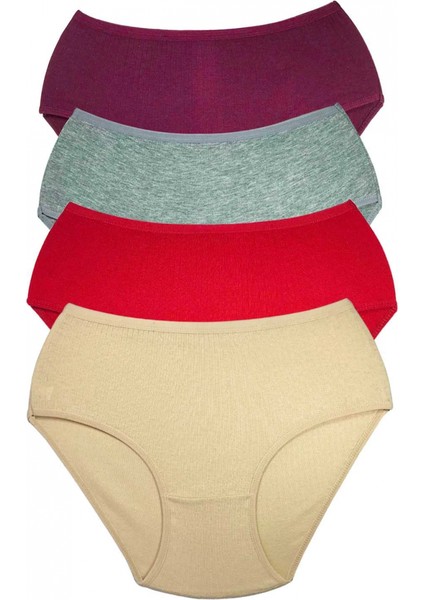 4 Adet Kadın Yüksek Bel Ribana Bato Külot S102