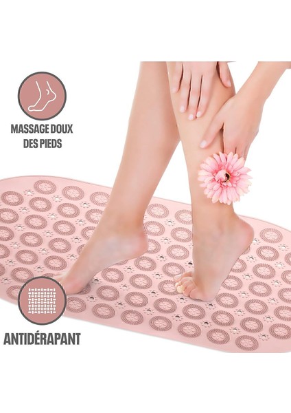 2 Adet Massage Bath Math Banyo & Duş Kaydırmazı Pembe Renk Masajlı Model Banyo Paspas M-142 fırsatları