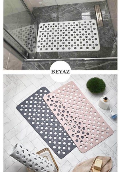 2 Adet Kaydırmaz Duşakabin Banyo ve Duş Paspası Vantuzla Yapışır 33 x 66 cm M-141