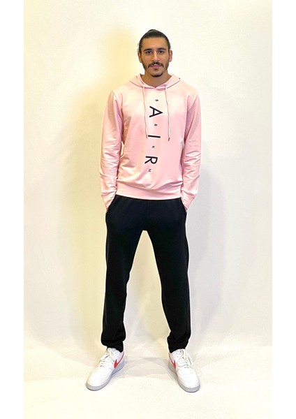 Süperlife Erkek Kapşonlu Regular Fit Air Baskılı Ince Sweatshirt SPR22SW162