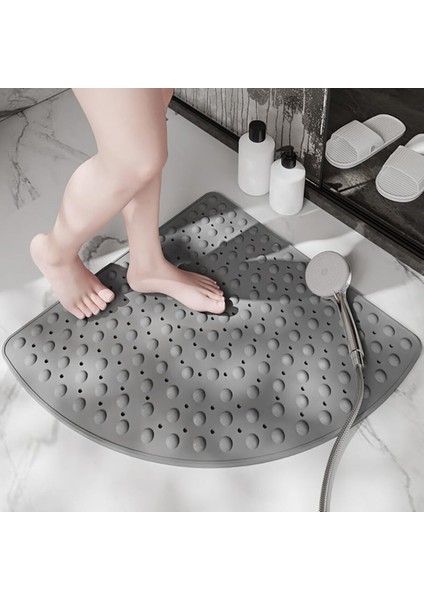2 Adet Banyo Küvet Paspas Duş Köşe Vantuzlu Gider Delikli Duş ve Küvet Için 54X54 cm M-163