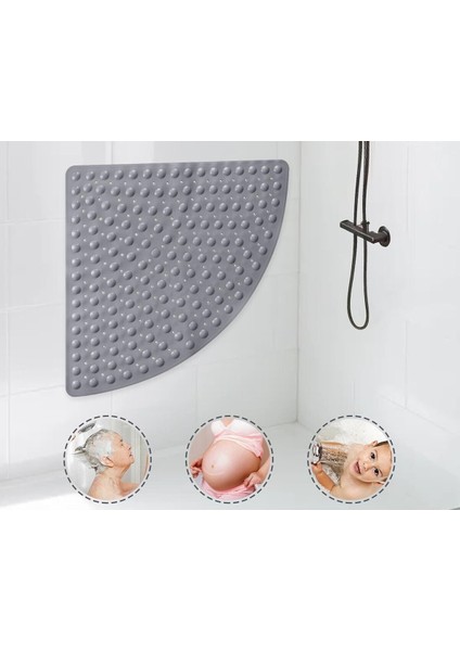 2 Adet Banyo Küvet Paspas Duş Köşe Vantuzlu Gider Delikli Duş ve Küvet Için 54X54 cm M-163 modelleri