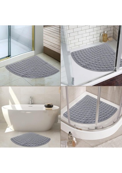 2 Adet Banyo Küvet Paspas Duş Köşe Vantuzlu Gider Delikli Duş ve Küvet Için 54X54 cm M-163 fırsatları