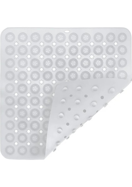 2 Adet Kare Masajlı Silikon Banyo & Duş Kaydırmazı & Küvet Paspası Vantuzlu 54X54 cm M-150
