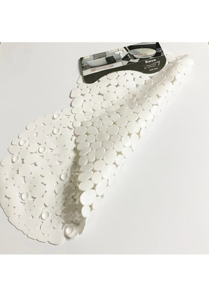 2 Adet Vantuzlu Banyo ve Duş Kaydırmaz Paspası 34 cm x 68 cm Beyaz