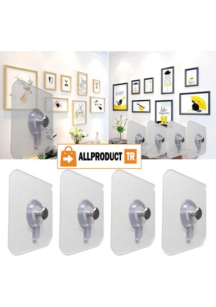 Ultra Güçlü Vantuzlu Askı – 4'lü Set. İz Bırakmaz, Paslanmaz, Yüksek Taşıma Kapasiteli Duvar Kancası fırsatları