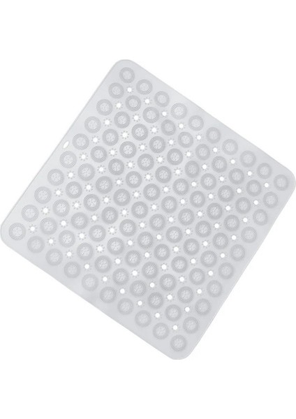 2 Adet Silikon Masajlı Banyo Paspası Duş Kaydırmazı 54X54 cm Vantuzlu Banyo Paspası M-150