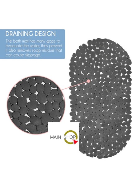 2 Adet Gri Banyo Duş ve Küvet Kaydırmazı Vantuzlu Paspas 34X68 cm M-130