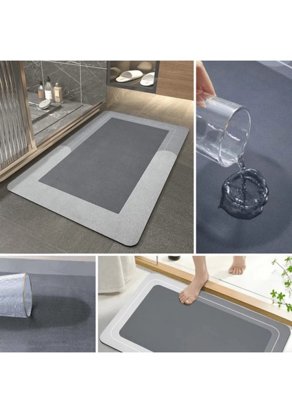 2 Adet Kare Sihirli Su Emici Banyo Paspası Kaymaz Tabanlı Ayak Paspası 38X58 cm M-60 fiyatları