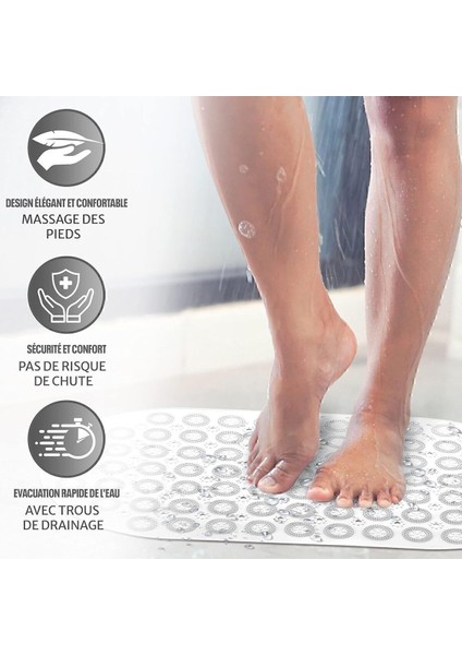 2 Adet Bath Math Banyo & Duş Kaydırmazı Beyaz Renk Masajlı Model Banyo Paspas M-142 fırsatları