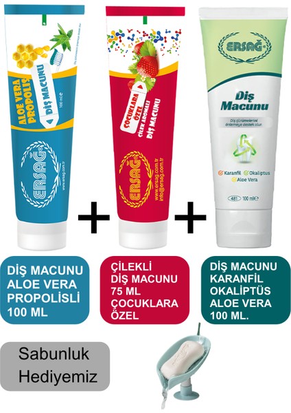 Diş Macunu ( Aile Paketi) 3'lü - Sabunluk Hediyemiz 204-07