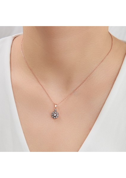 925 Ayar Rose Kaplama Elmas Montür Gümüş Set modelleri