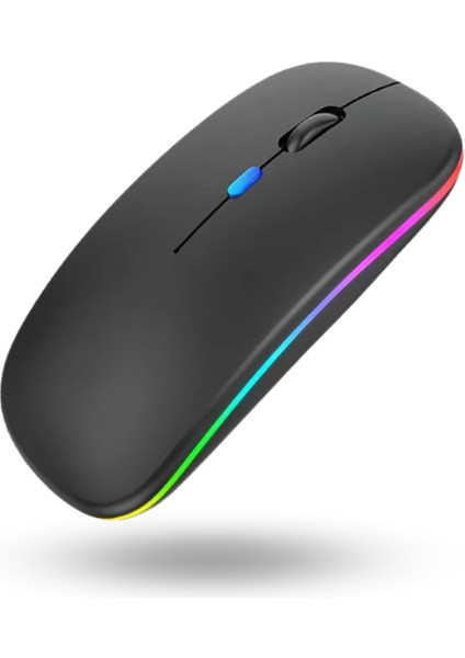 Büro Ev Ofis Bilgisayarı Için Rgb Siyah Şarjlı Kablosuz Mouse