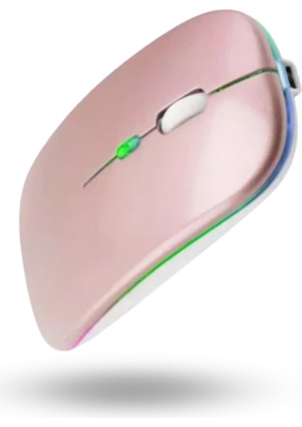 Büro Ev Ofis Bilgisayarı Için Rgb Rose Şarjlı Kablosuz Mouse