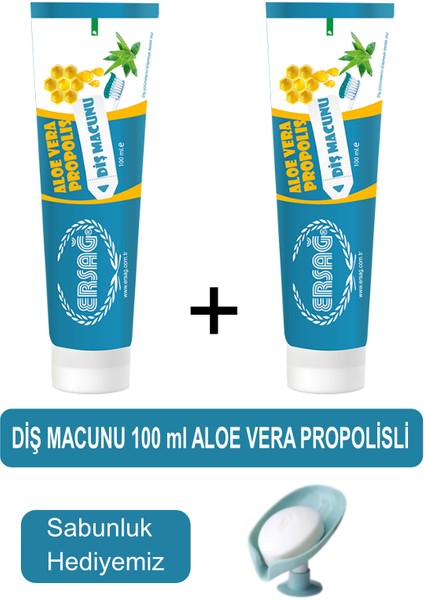 Diş Macunu Aloe Vera, Propolisli 2 Adet 100ML- Sabunluk Hediyemiz 188-04
