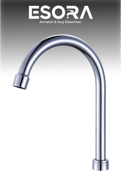 Krom Baston Eviye Mutfak Borusu (Kuğu Boyun Uzun) 25 cm fiyatları