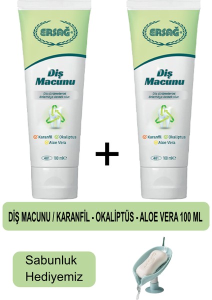 Diş Macunu (Karanfil,okaliptüs,aloe Vera) 2 Adet 100 Ml- Sabunluk Hediyemiz 487