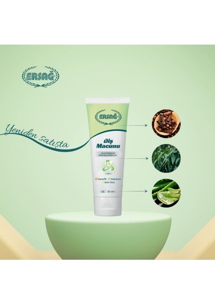 Diş Macunu (Karanfil,okaliptüs,aloe Vera) 2 Adet 100 Ml- Sabunluk Hediyemiz 487 fiyatları